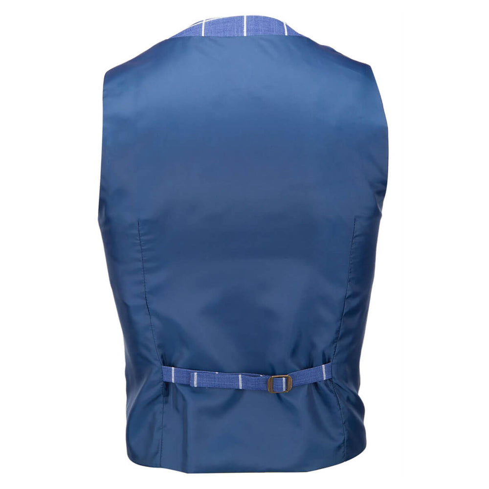 Fratelli Uniti FWC1073 42 Blue Check Suit Waistcoat - Baks Menswear