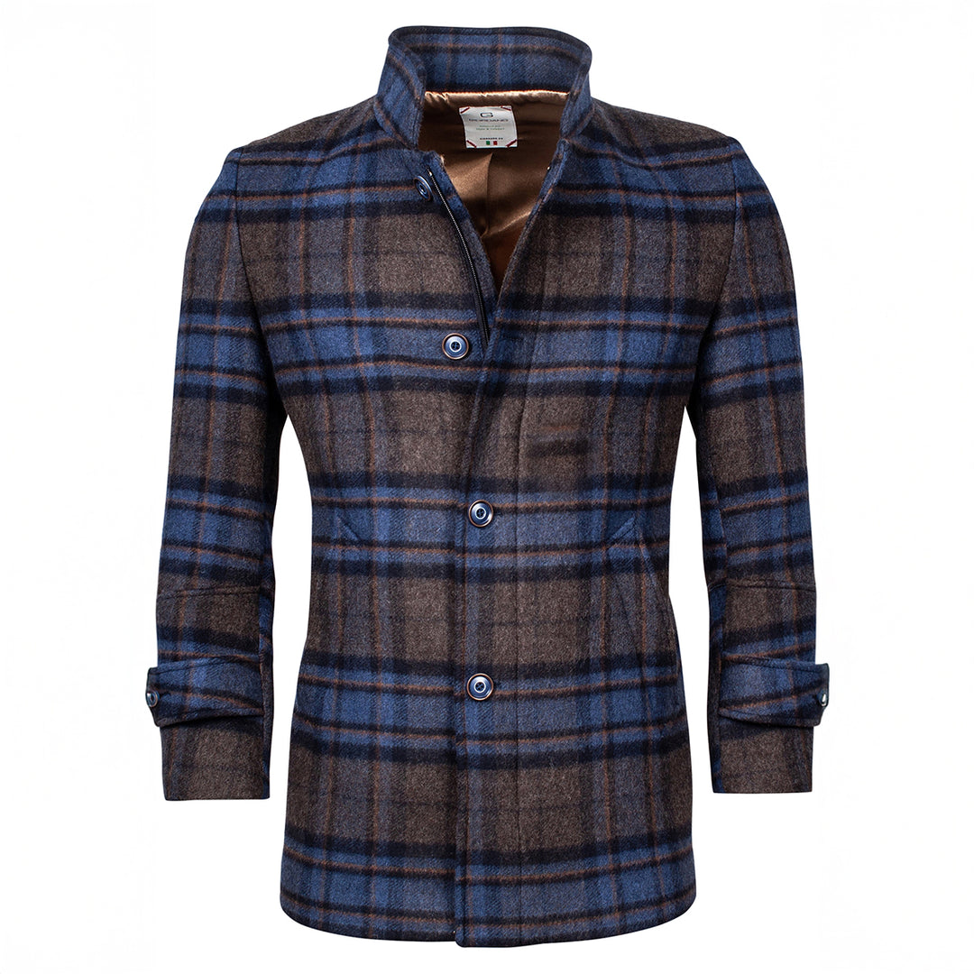 Giordano 202622 Blue Brown Check Wool Mix Jacket