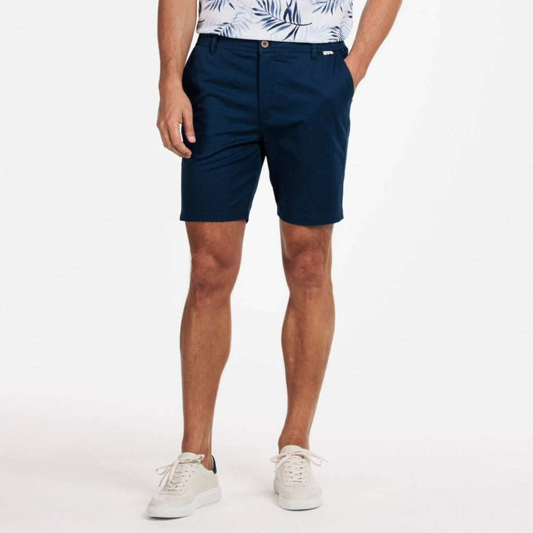 Giordano 311118 69 Porter Blue Elastic Waist Mens Shorts - Baks Menswear Bournemouth