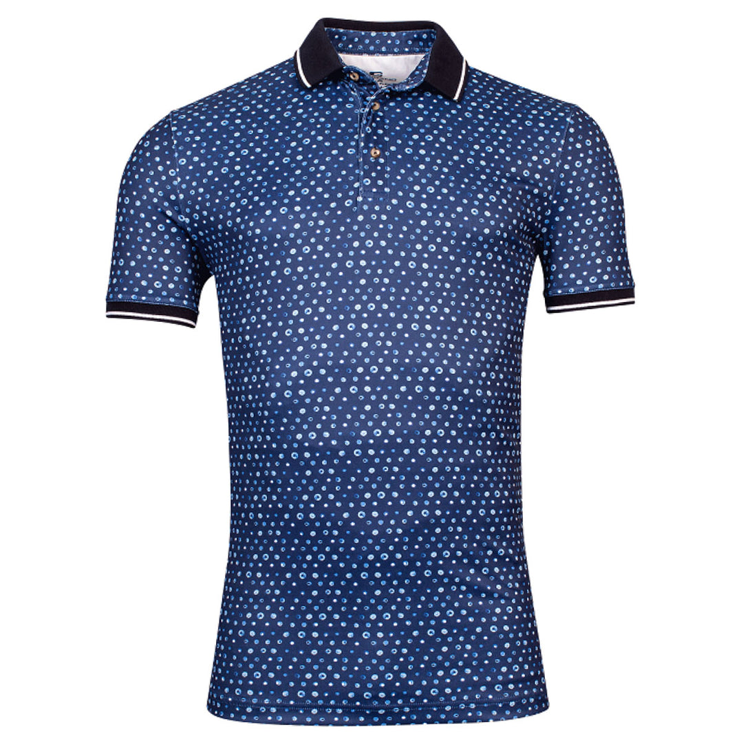 Giordano 392410-60 Blue Circle Print Polo Shirt - Baks Menswear Bournemouth