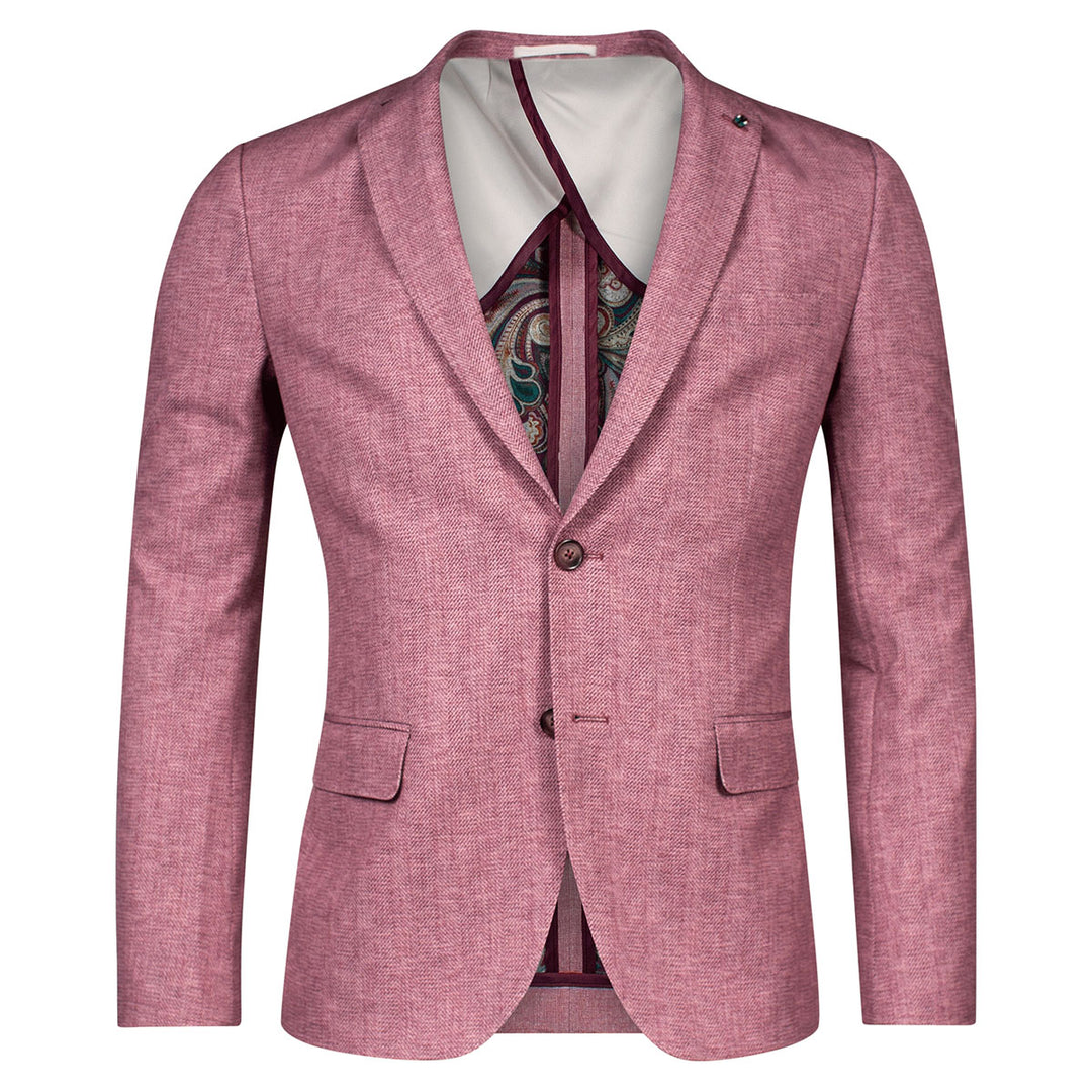 Giordano 412611 30 Robert Burgundy Houndstooth Pattern Blazer Jacket - Baks Menswear Bournemouth