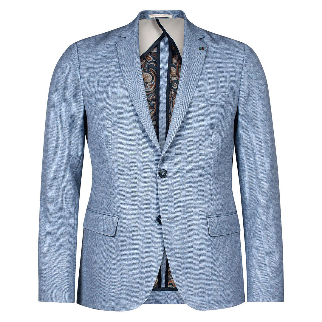 Giordano 412611 61 Robert Blue Houndstooth Pattern Blazer Jacket - Baks Menswear Bournemouth