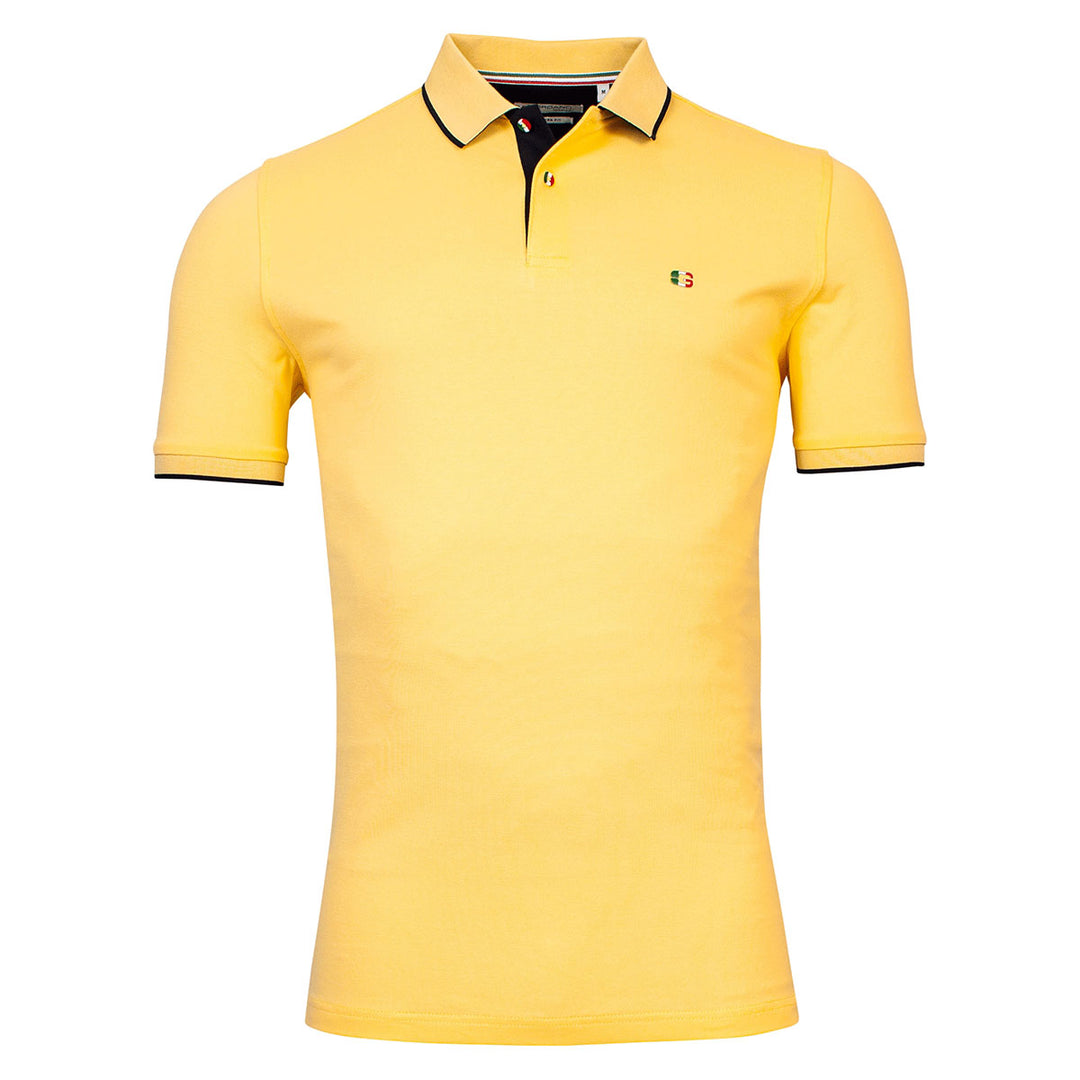 Giordano 416587 21 Yellow Nico Signature Short Sleeve Pique Polo Shirt