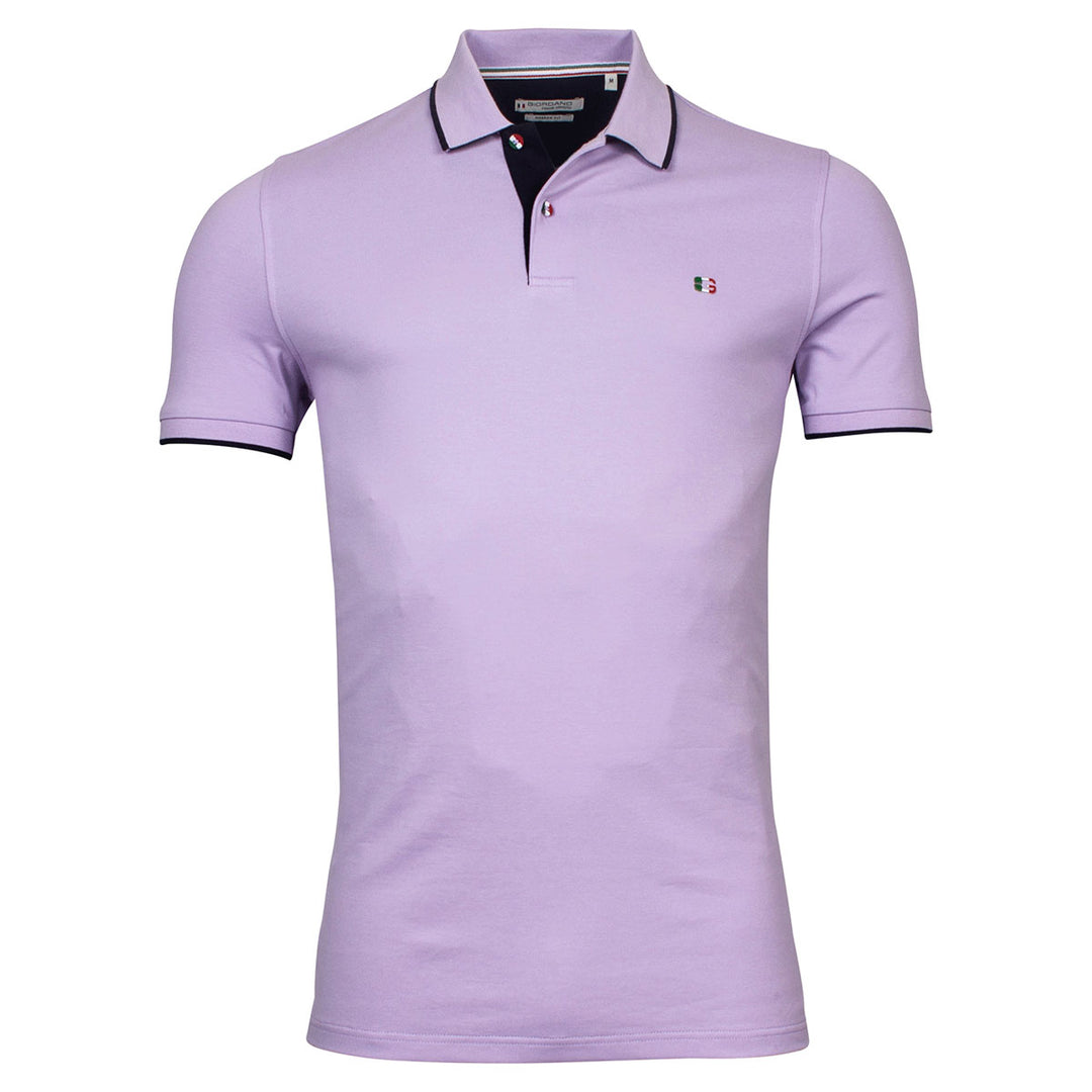 Giordano 416587 40 Lilac Nico Signature Short Sleeve Pique Polo Shirt - Baks Menswear Bournemouth