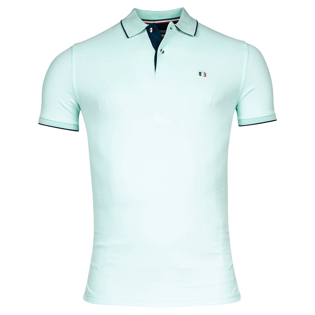 Giordano 416587 71 Light Green Nico Signature Short Sleeve Pique Polo Shirt - Baks Menswear Bournemouth