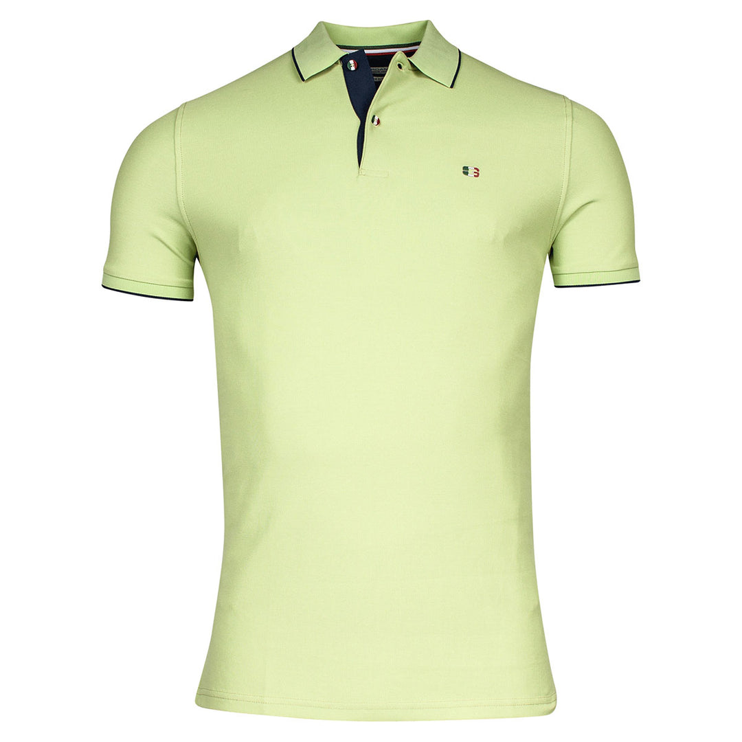 Giordano 416587 76 Lime Green Nico Signature Short Sleeve Pique Polo Shirt - Baks Menswear Bournemouth