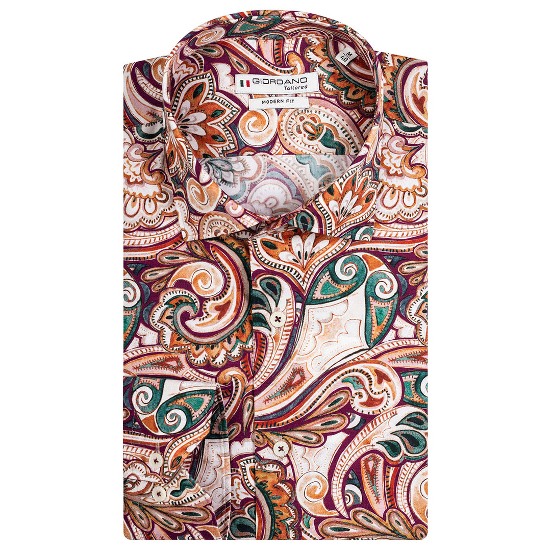 Giordano 417813 50 Maggiore Pink Big Flower Print Long Sleeve Shirt - Baks Menswear Bournemouth