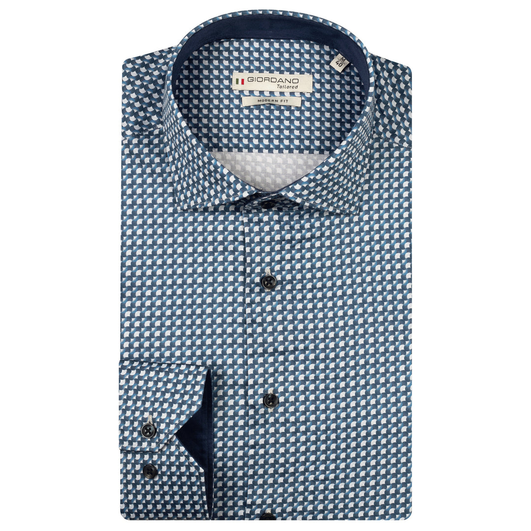 Giordano 527812 60 Maggiore Navy Graphic Print Long Sleeve Shirt