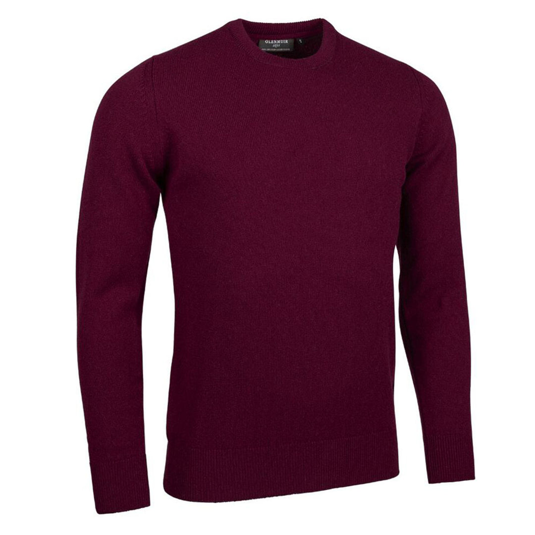Glenmuir g. Morar Bordeaux Crew Neck Lambswool Jumper (12) - Baks Menswear Bournemouth