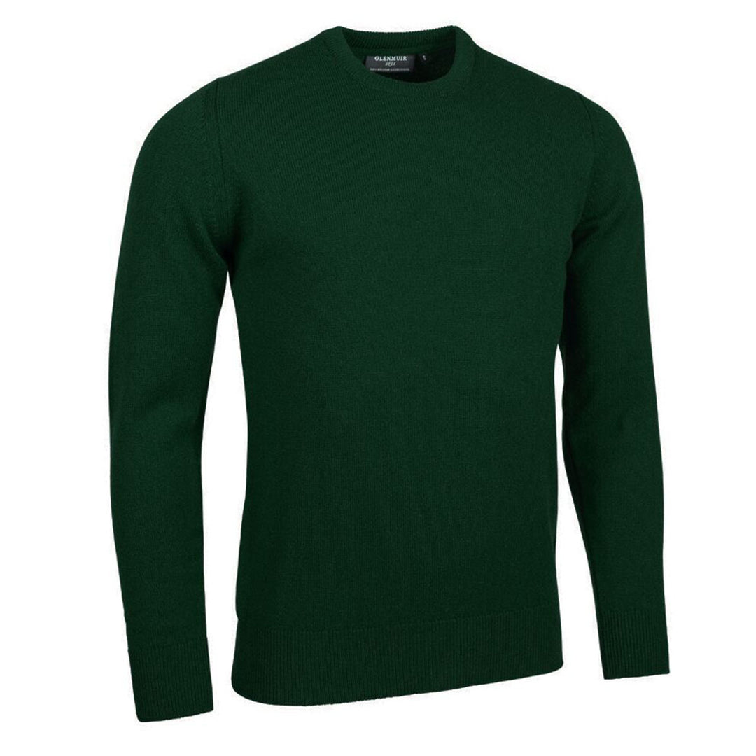 Glenmuir g. Morar Tartan Green Crew Neck Lambswool Jumper (12) - Baks Menswear Bournemouth