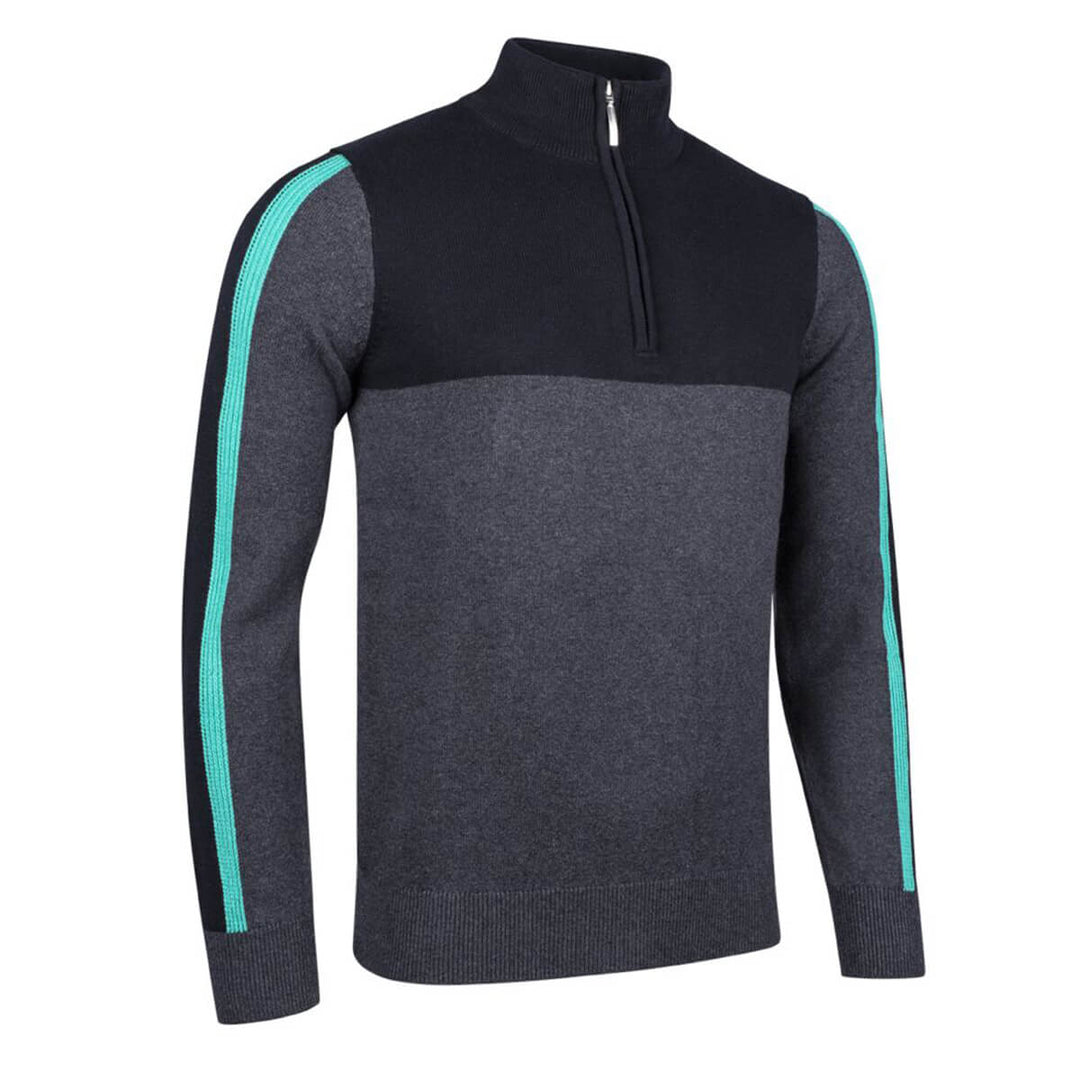 Glenmuir g.Biggar Charcoal Grey Marl Cashmere Blend Zip Neck Jumper (2)