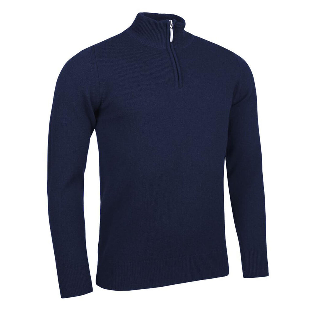 Glenmuir g.Coll Navy Zip Neck Lambswool Jumper - Baks Menswear