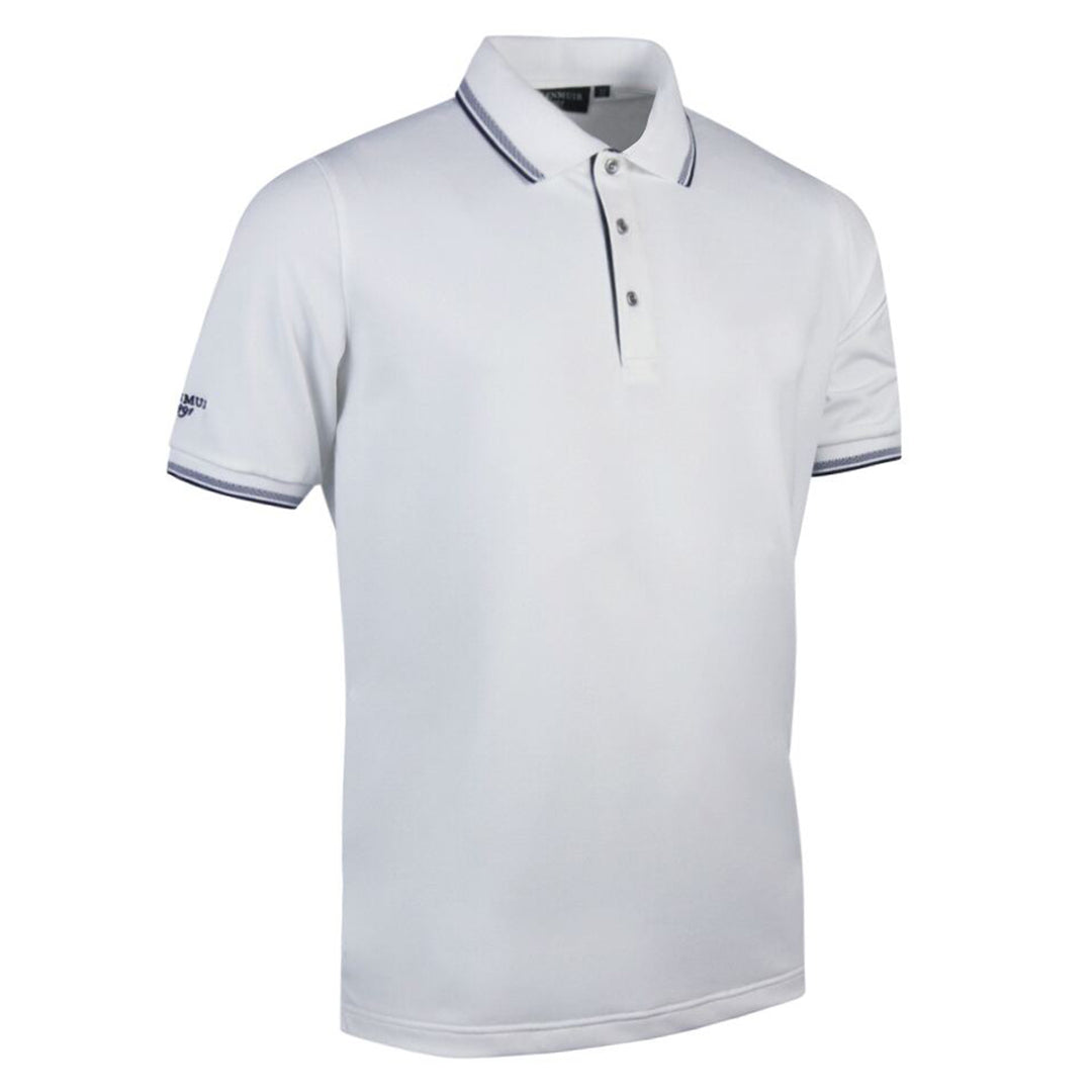 Glenmuir g.Ethan White Navy Pique Polo Shirt MSP7422-ETH - Baks Menswear Bournemouth