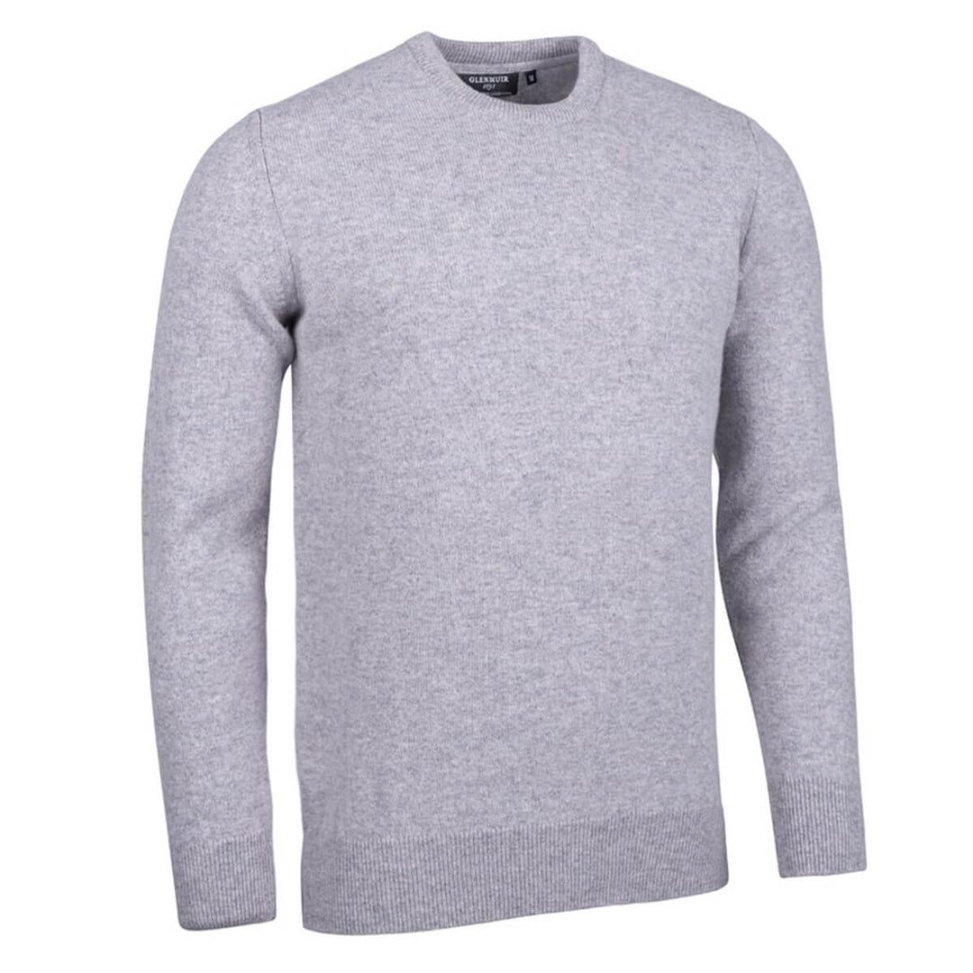 Glenmuir g.Morar Light Grey Marl Crew Neck Lambswool Jumper - Baks Menswear Bournemouth