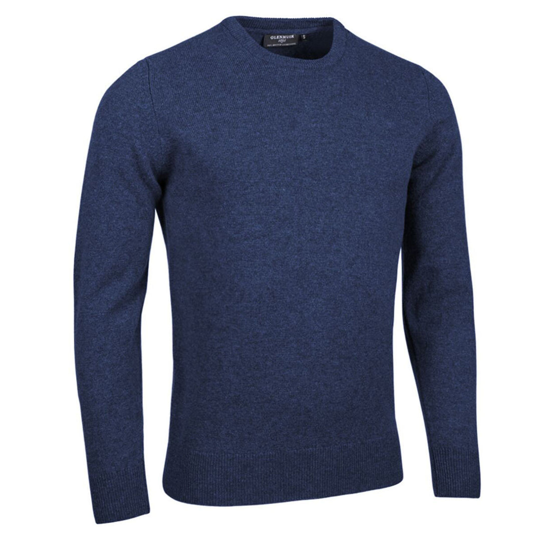 Glenmuir g.Morar Rhapsody Marl Blue Lambswool Crew Neck Jumper - Baks Menswear Bournemouth