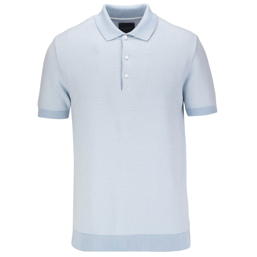 Guide London 42898 Blue Knit Polo Shirt - Baks Menswear