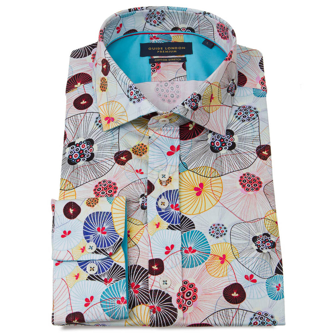 Guide London LS76160 Multicolour Print Long Sleeve Shirt - Baks Menswear