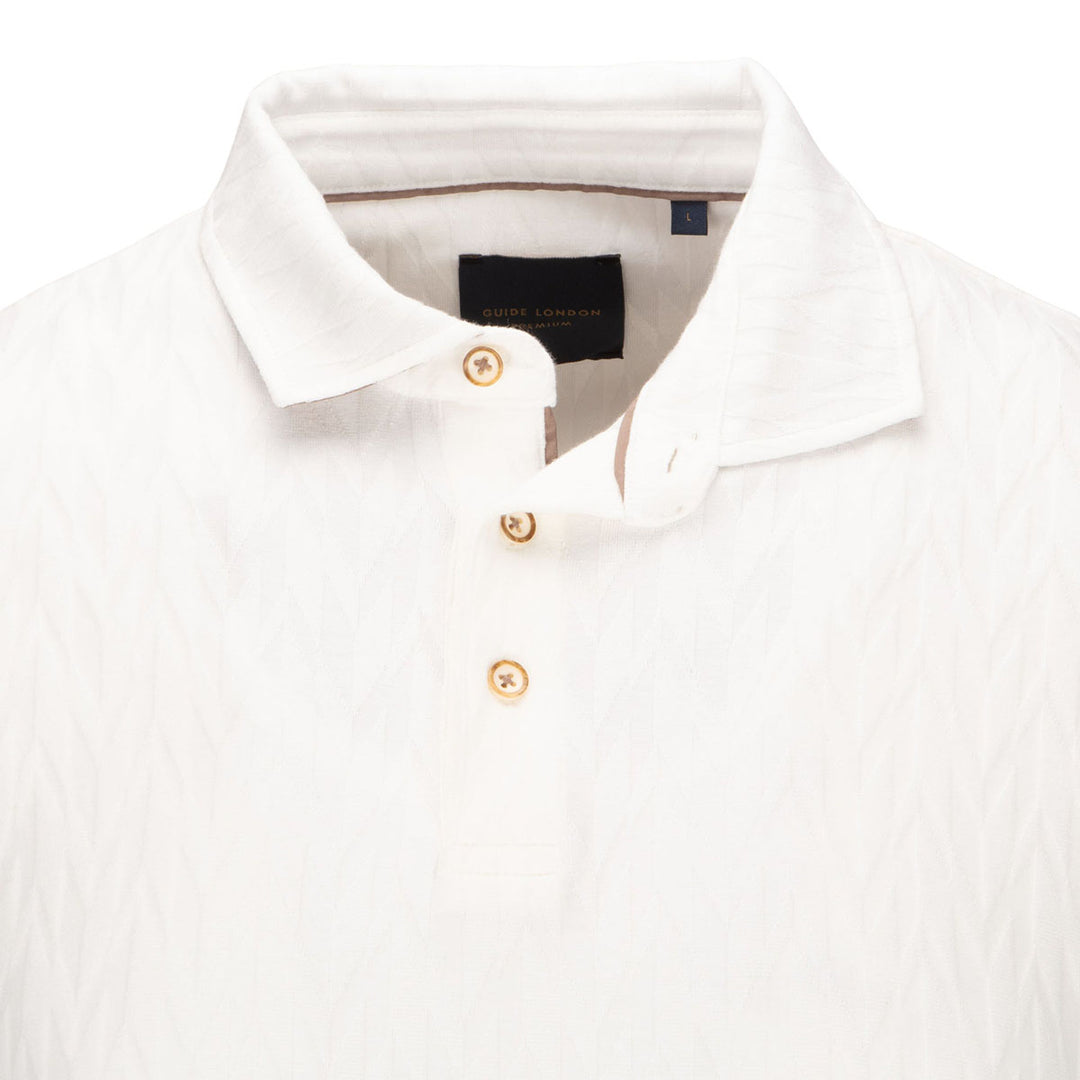 Guide London SJ5718 Ivory Stretch Cotton Polo Shirt - Baks Menswear Bournemouth
