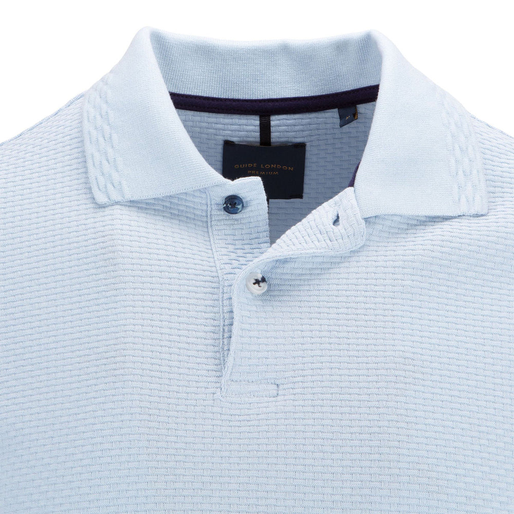 Guide London SJ5720 Sky Blue Cotton Polo Shirt - Baks Menswear Bournemouth
