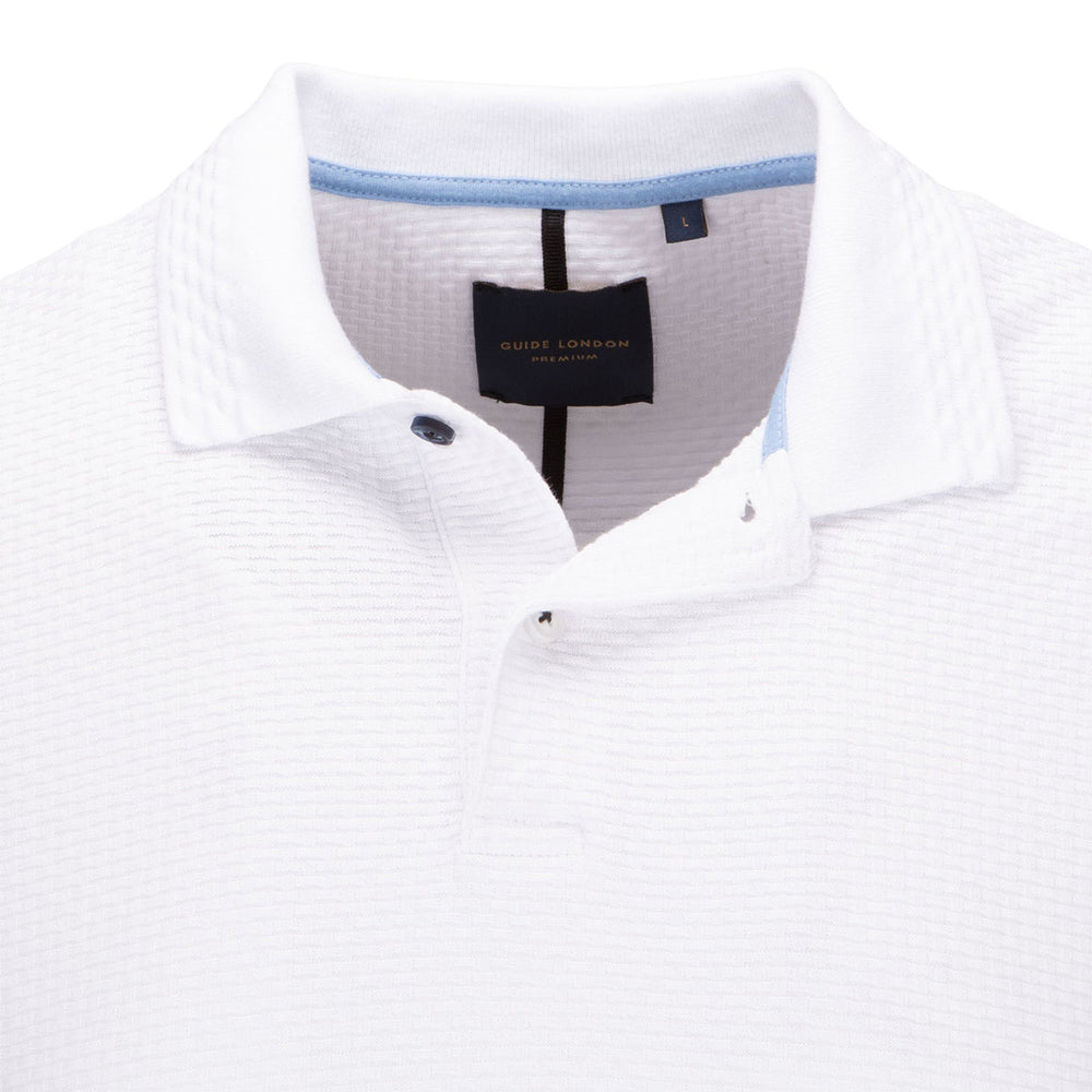Guide London SJ5720 White Cotton Polo Shirt - Baks Menswear Bournemouth