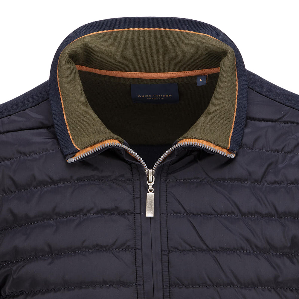 Guide London SW1013 Navy Zip Front Padded Jacket - Baks Menswear