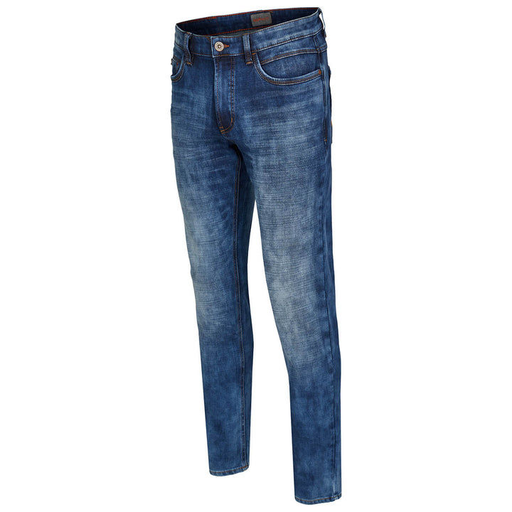 Hattric Harris 688495 9690 49 Mid Blue Used Look Slim Stretch Jeans - Baks Menswear