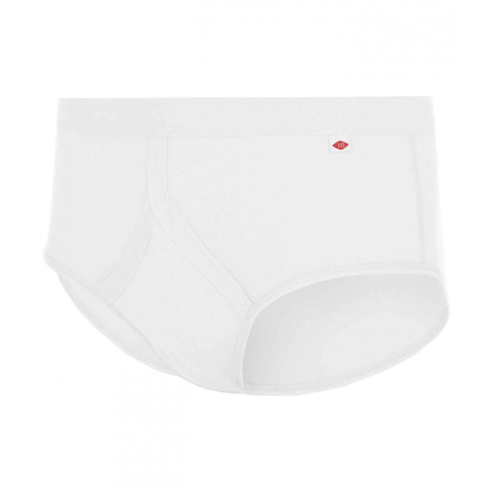 HJ 2350 White 3-Pack Pure Cotton Fly-Front Mens Briefs - Baks Menswear Bournemouth