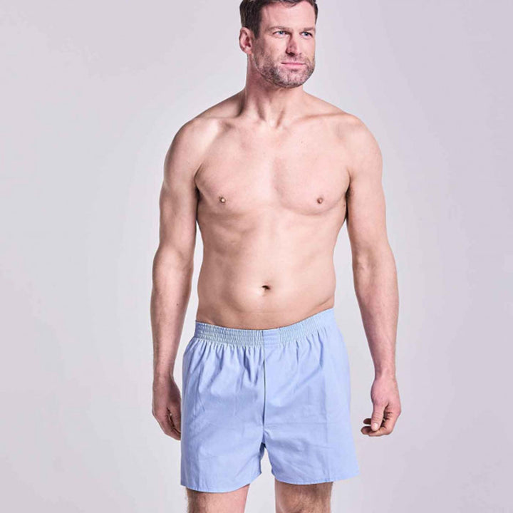 HJ 2351 Light Blue 2-Pack Pure Cotton Woven Boxers - Baks Menswear Bournemouth
