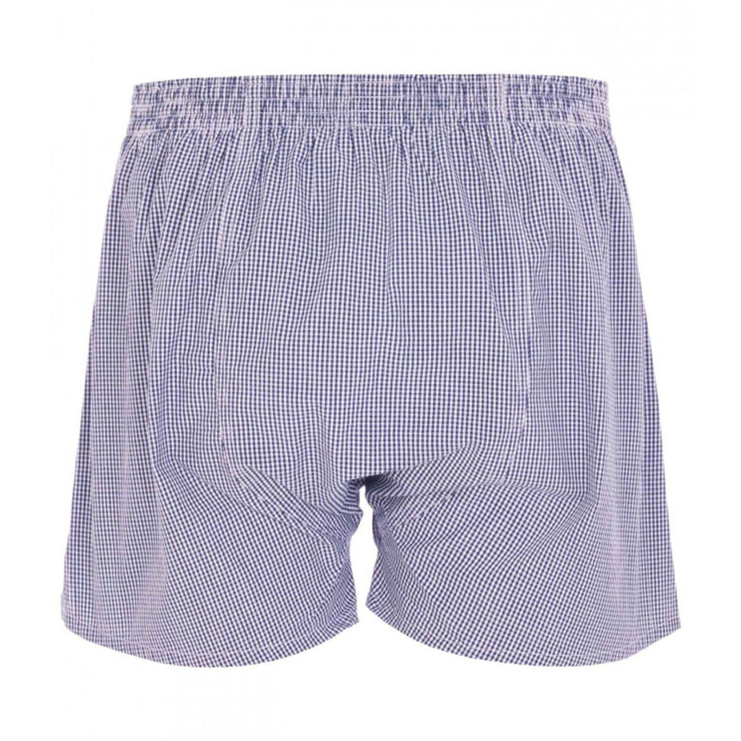 HJ 2351 Navy Check 2-Pack Pure Cotton Woven Boxers - Baks Menswear Bournemouth