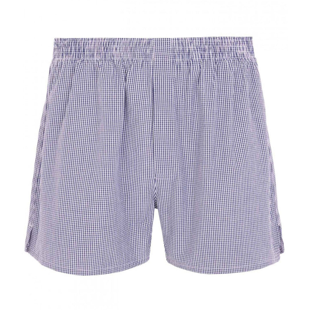HJ 2351 Navy Check 2-Pack Pure Cotton Woven Boxers - Baks Menswear Bournemouth