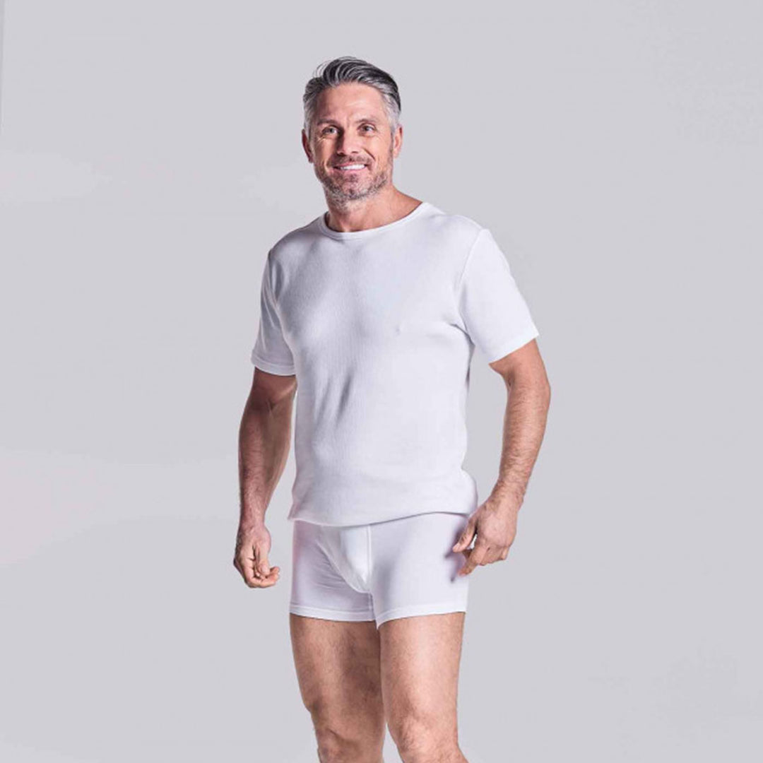 HJ 2352 White 2-Pack Cotton Stretch Mens Trunks - Baks Menswear Bournemouth