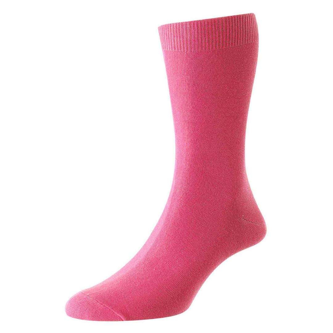 HJ 48 Pink Cotton Rich Bright Colours Socks - Baks Menswear Bournemouth