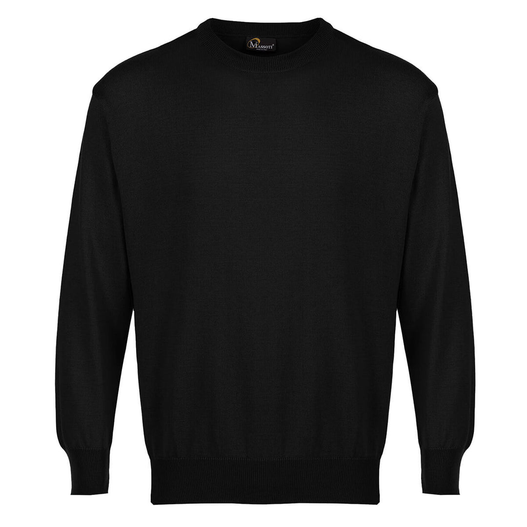 Massoti W05 Black 100% Pure Merino Wool Crew Neck Jumper - Baks Menswear Bournemouth
