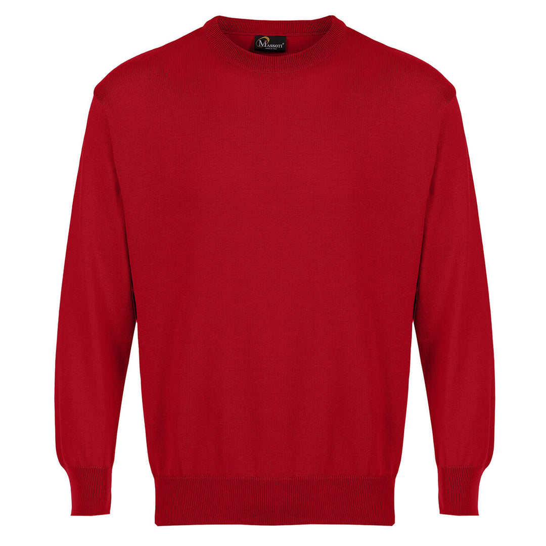 Massoti W05 Red 100% Merino Wool Crew Neck Jumper - Baks Menswear Bournemouth