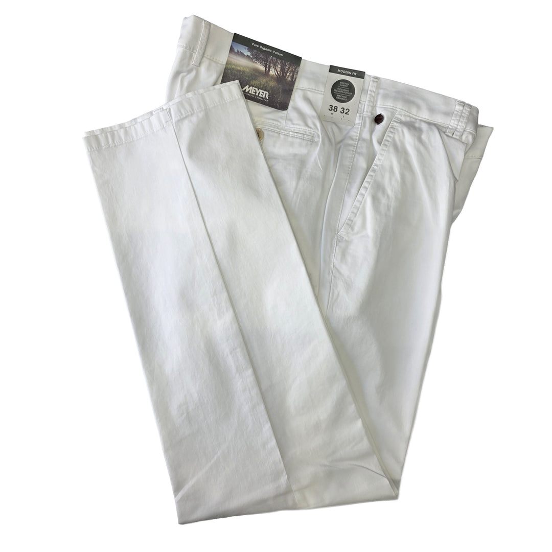 Meyer 1-3130-40 Rio White Chino Trousers (20)