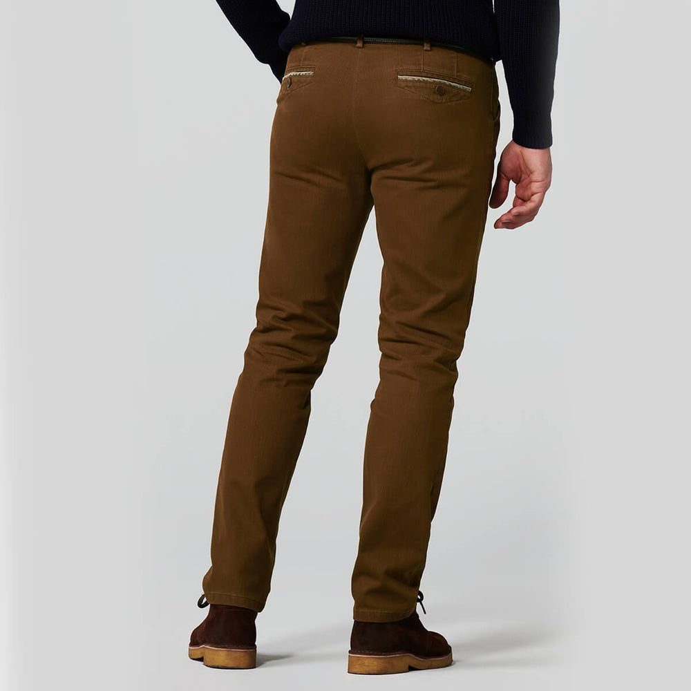 Meyer Chicago 5606 45 Brown Stretch Cotton Chino Trousers - Baks Menswear