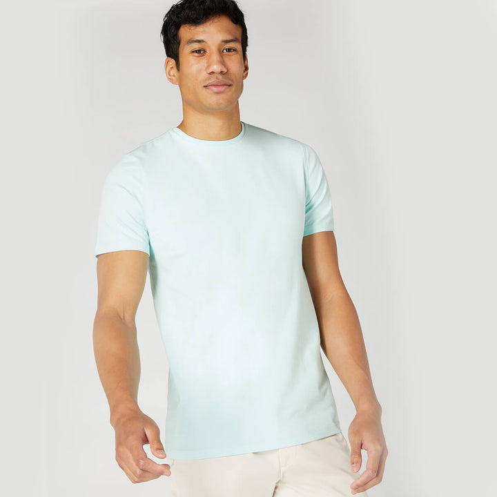 Remus Uomo 123-53121-312 Mint Tapered Fit Cotton-Stretch Mens T-Shirt - Baks Menswear