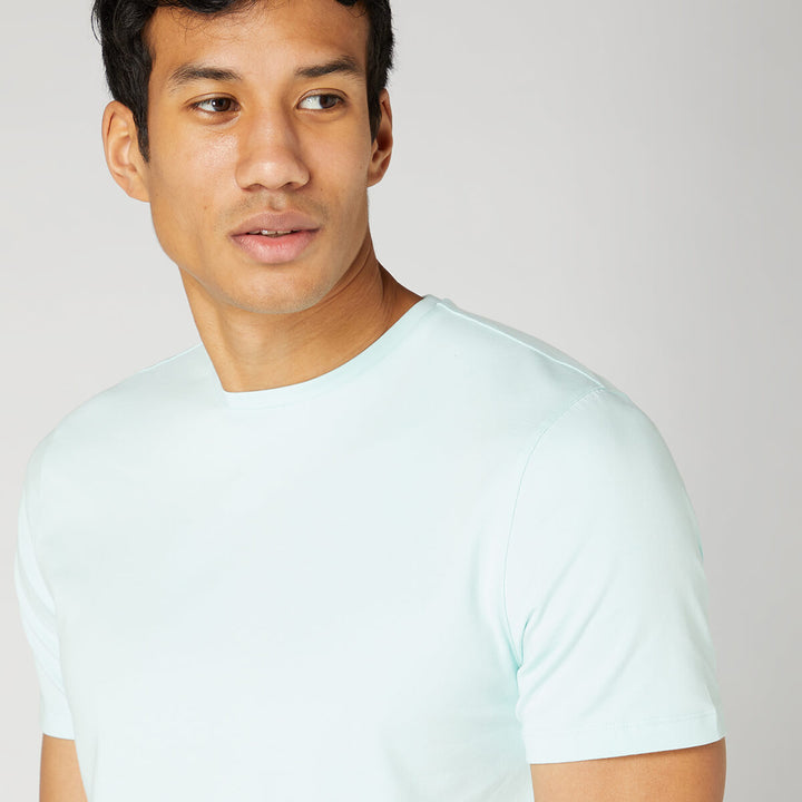 Remus Uomo 123-53121-312 Mint Tapered Fit Cotton-Stretch Mens T-Shirt - Baks Menswear