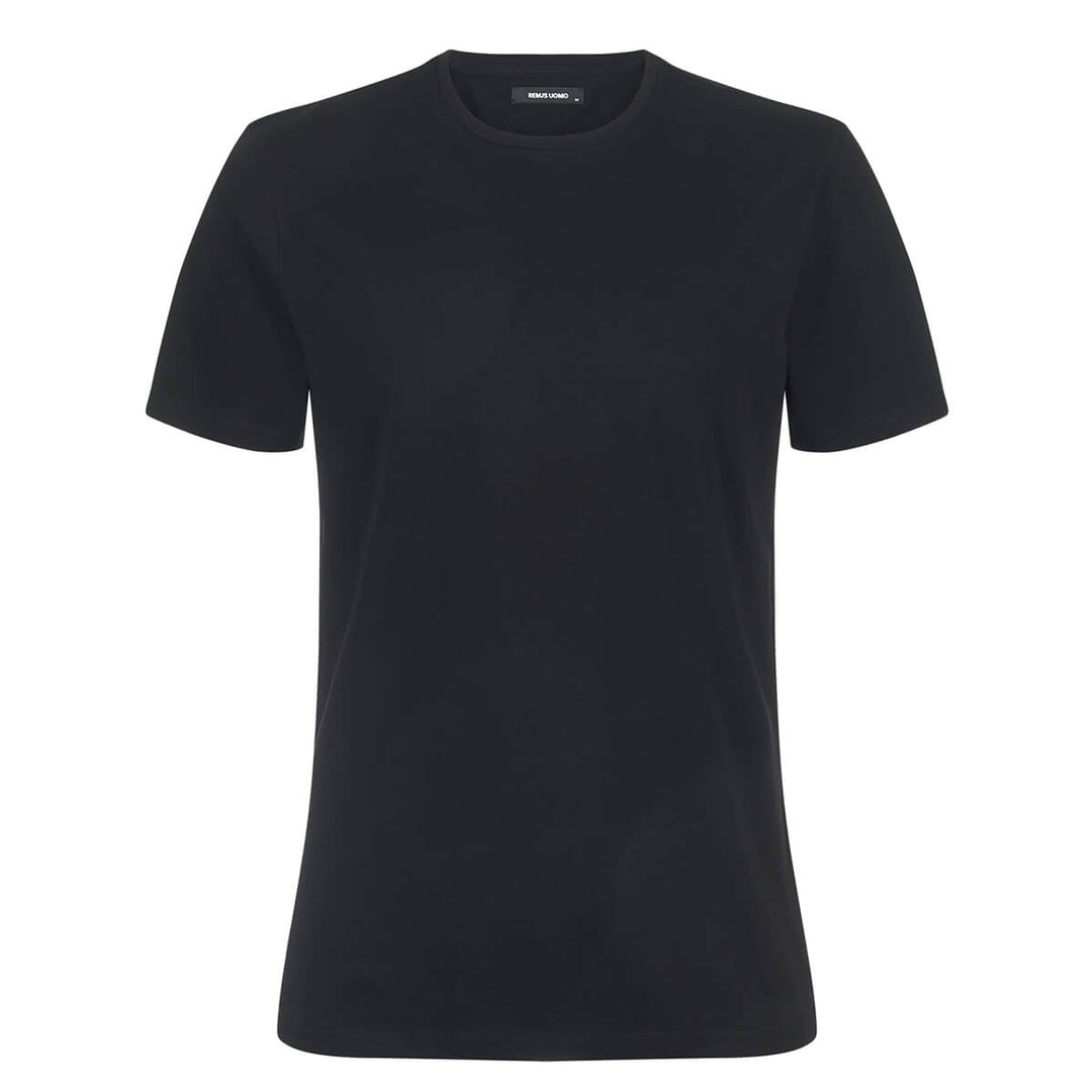 Remus Uomo 133-53121-00 Black Short Sleeve T-Shirt - Baks Menswear