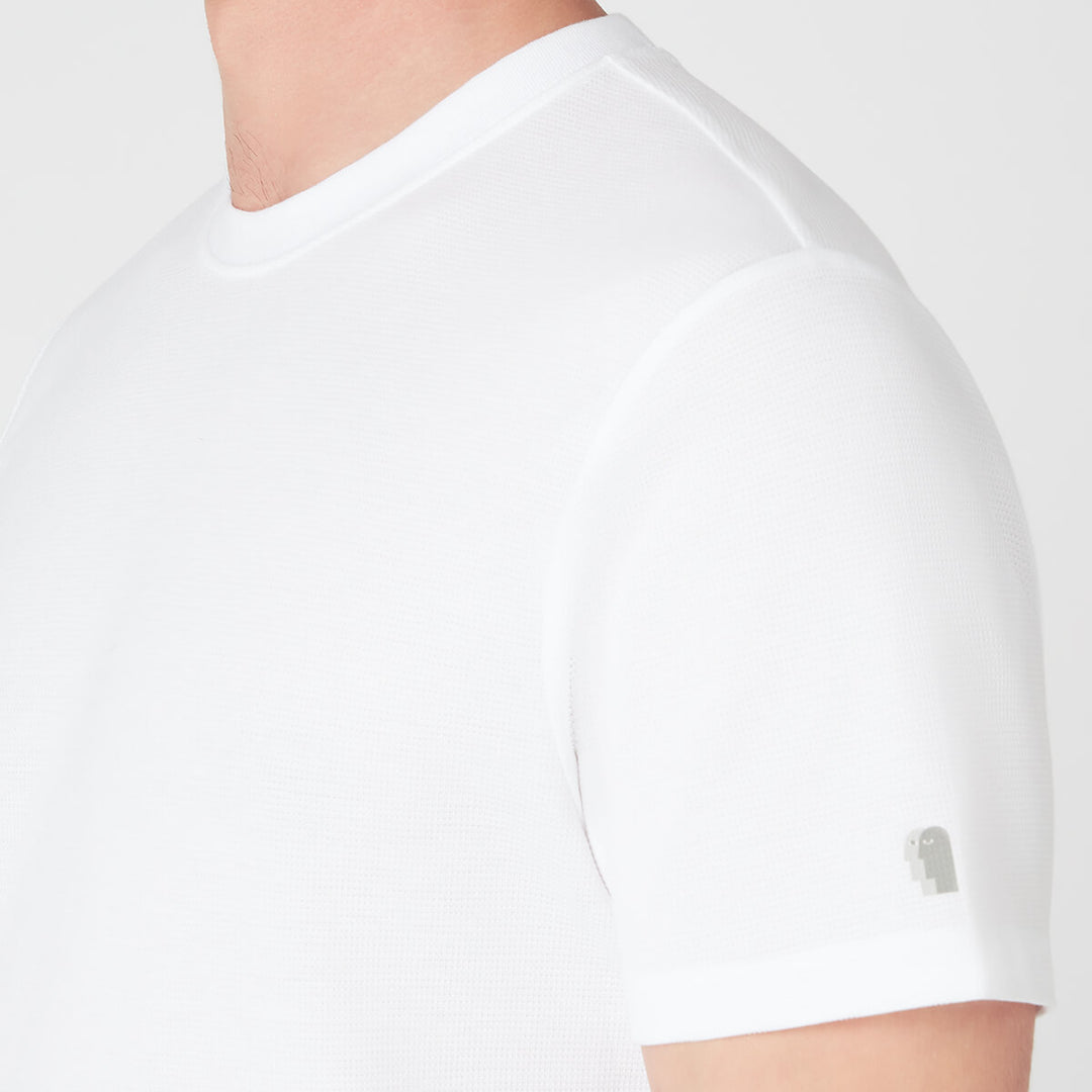 Remus Uomo 133-58786-01 White Waffle T-Shirt - Baks Menswear