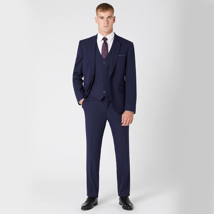 Remus Uomo Palucci 71770 78 Navy Tapered Fit Suit Trousers