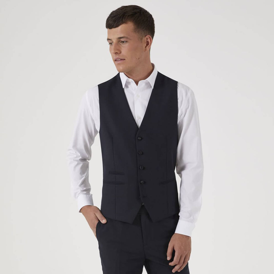 Skopes Newman MM1485 Black Check Dinner Suit Tuxedo Waistcoat - Baks Menswear Bournemouth