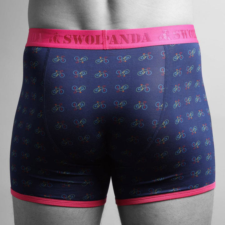 Swole Panda SP-UN-20 Navy Bicycle Boxers Pink Band - Baks Menswear