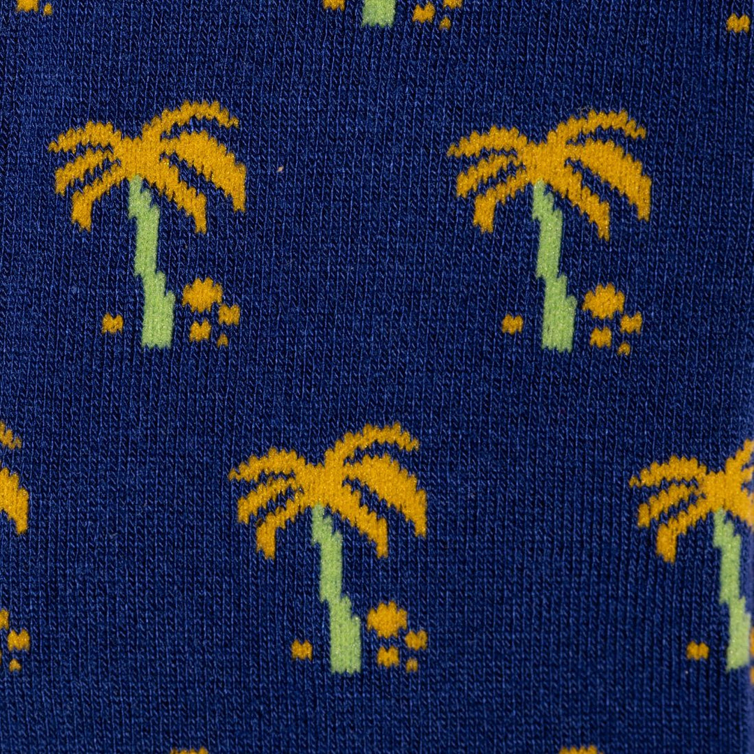 Swole Panda SP352 Blue Palm Tree Bamboo Socks - Baks Menswear