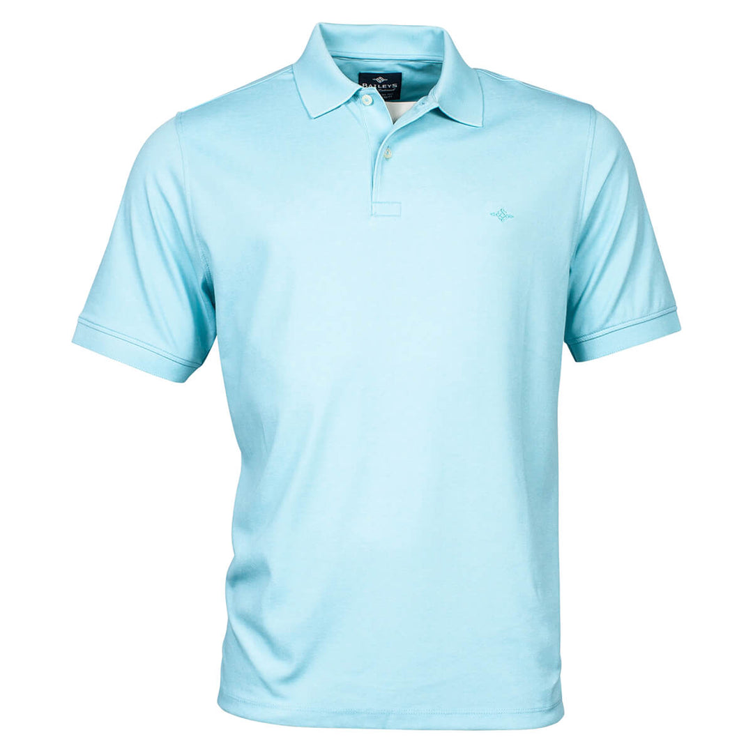 Baileys 105279-4 Mint Blue Tone Oxford Pique Polo Shirt - Baks Menswear Bournemouth