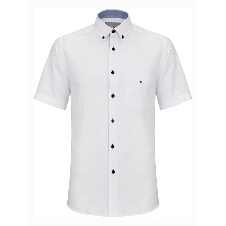 Daniel Grahame 15178SS Ivano White Plain Short Sleeve Mens Shirt - Baks Menswear Bournemouth