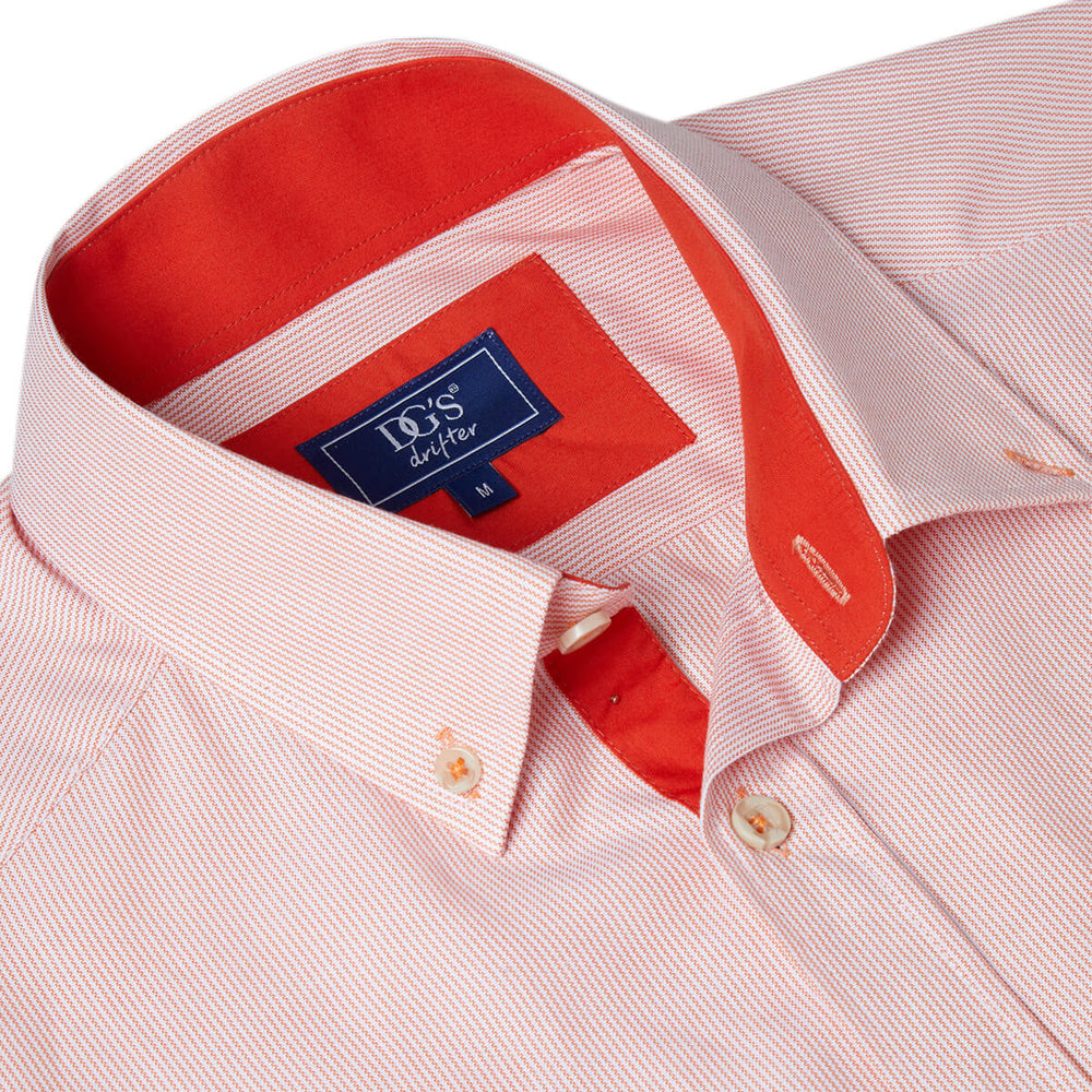 DG's Drifter 131-14434SS-56 Ivano Orange Striped Short Sleeve Mens Shirt - Baks Menswear Bournemouth