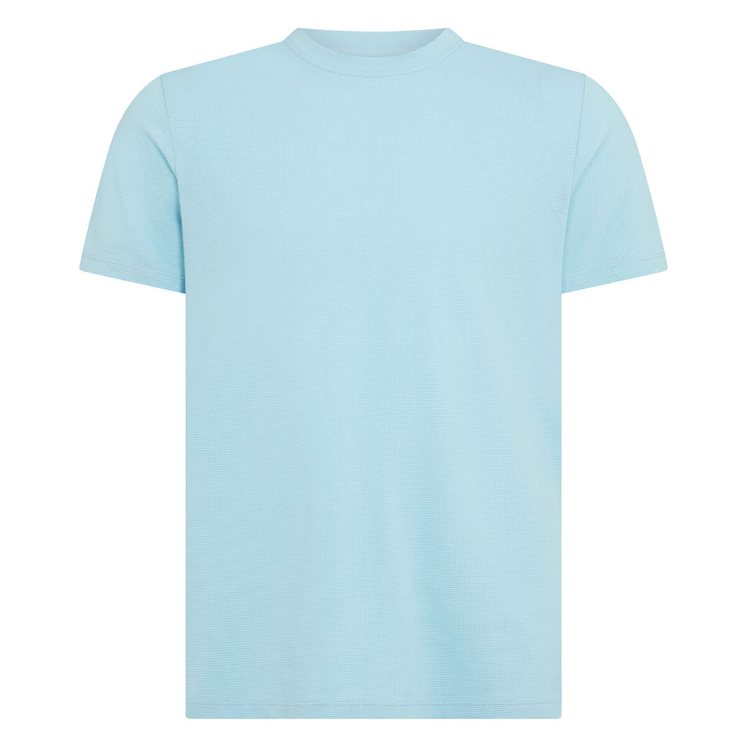 Remus Uomo 133-58786-21 Light Blue Waffle T-Shirt - Baks Menswear Bournemouth