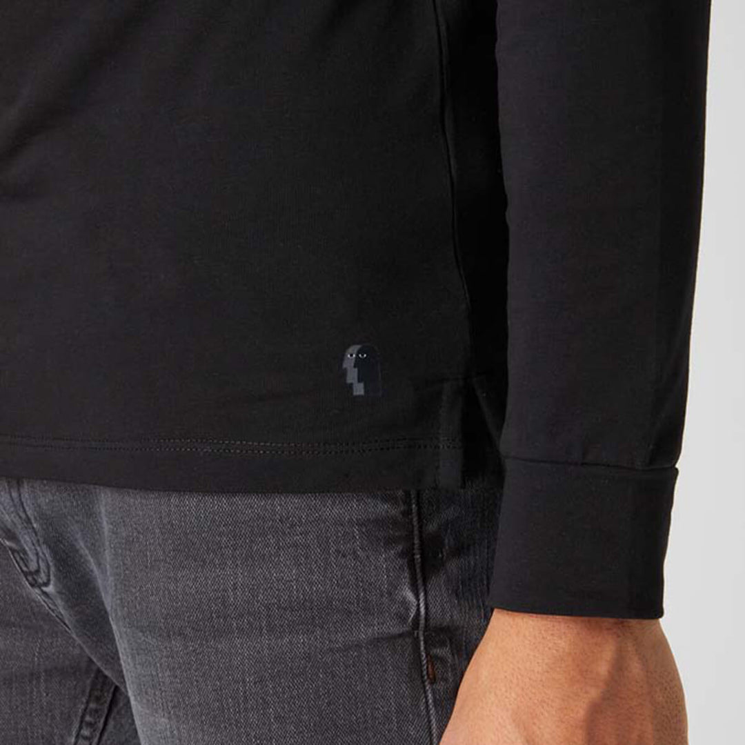 Remus Uomo 53120 Black Long Sleeve T-Shirt - Baks Menswear