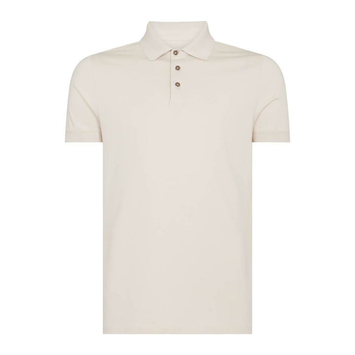 Remus Uomo 58724 Stone Tapered Fit Cotton-Stretch Jersey Polo Shirt - Baks Menswear Bournemouth